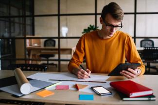 teen doing homework