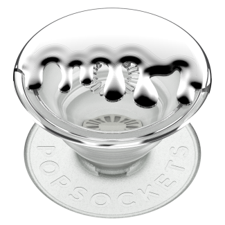 Swappable PopGrip Premium Chrome Drip Silver