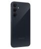 The back angled view of the Samsung Galaxy A35 in Awesome Navy